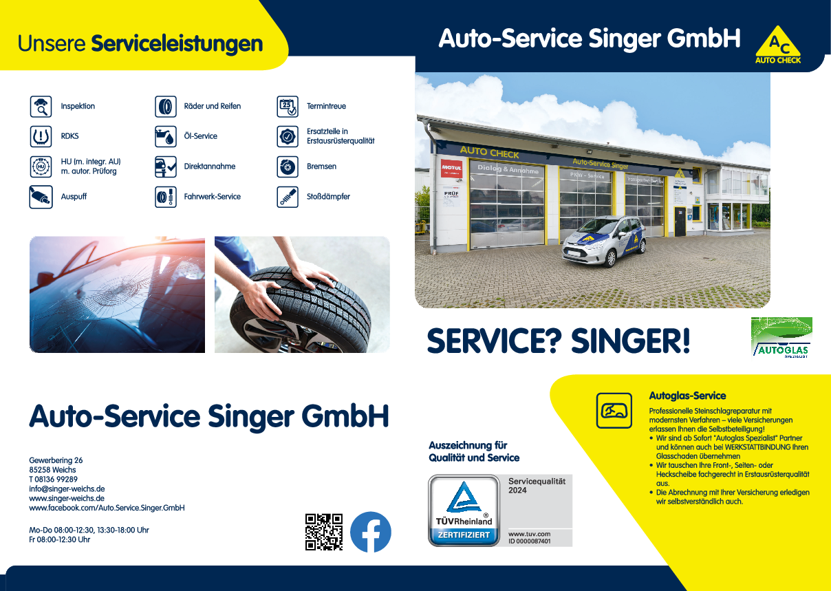 Bild von Werkstattprospekt von Auto-Service Singer